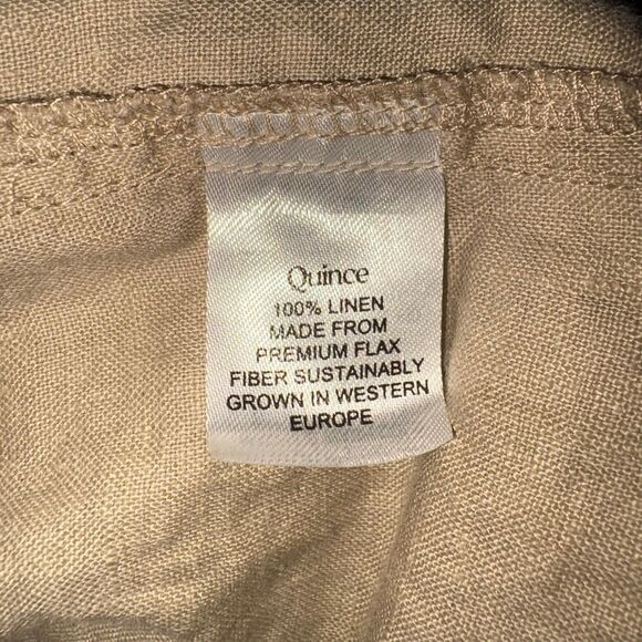 Quince Women’s 100% Linen Shorts XS Tan Elastic Waist Summer Casual - Picture 4 of 7